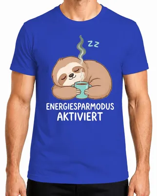 Imagen del producto de Modo de ahorro de energía activado. Camiseta para hombre, color azul, talla S. Ideal para relajarse y como regalo