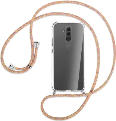 Produktbild von Handykette Backcover-Schutzhülle mit Band (Metall silberfarben) für Huawei Mate 20 lite - Rainbow