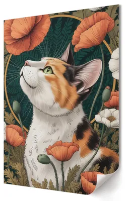Produktbild von Katzenmagie- Kunstdruck A1 (59x84 cm) - Klassisch, minimalistisch, künstlerisch- Wandbild für Wohnzimmer Schlafzimmer & Flur, Modernes Poster Wanddeko, Ungerahmt