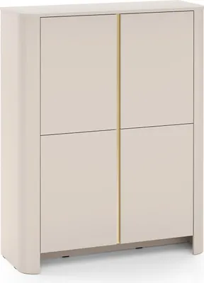 Produktbild von Masseno Kommode AVORIO 103 cm Sideboard und 4 Türen für Wohnzimmer Schlafzimmer Modern 103x39x132 cm Kaschmir / Kaschmir