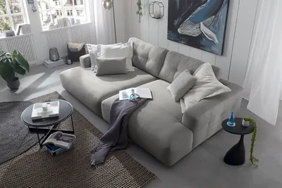 Produktbild von KAWOLA Big Sofa MIKA Feincord grau