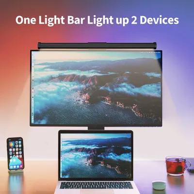 Produktbild von Computer Monitor Lampe LED Dimmbar Schreibtischlampe Bildschirmlampe Touch USB