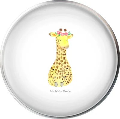 Produktbild von Mr. & Mrs. Panda Ablaufgarnitur Giraffe Blumenkranz - Weiß - Geschenk, waschbeckenstöpsel, Afrika, Selbstliebe, Waschbecken Stopfen, Abflussstöpsel, Abflussstopfen