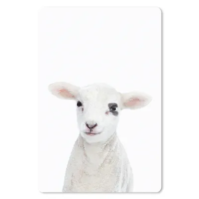 Produktbild von MuchoWow® Mauspad Mousepad Lamm - Weiß - Tiere - Natur 18x27 cm - Mousepads - Maus Mat - Pad - Mausunterlage