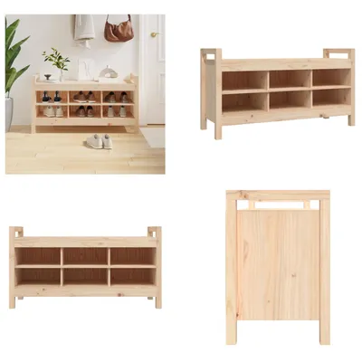 Obrázok produktu pre vidaXL Lavica do predsiene 110x40x60 cm z masívneho borovicového dreva - lavica do predsiene - lavica do predsiene - sedacia lavica