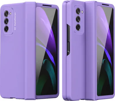 Immagine prodotto di Galaxy Z Fold2 5G Custodia, protezione cerniera, PC rigido con vetro protettivo, custodia completa per Samsung Galaxy Z Fold 2 5G Viola