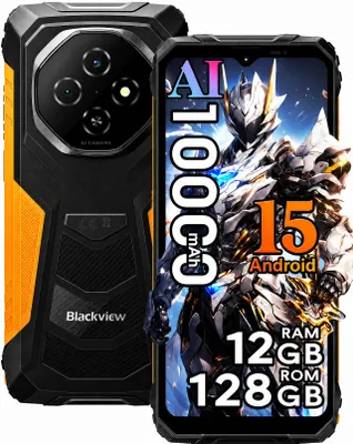 Obrázek produktu pro Blackview FORT 1, outdoor telefon, bez smlouvy, 12+128GB, 10000mAh, 6,56 palců, Android 15, NFC, 390g, Dual SIM, čtečka otisků prstů, IP69K, 90Hz
