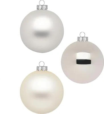 Produktbild von Weihnachtskugeln Glas 10cm 6 Stück - Cloud Dancer