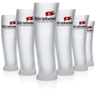 Produktbild von 6x Störtebeker Segelglas Alkoholfrei 0,3l Satinierte Design Craft Bier Gläser Set