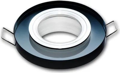 Produktbild von Einbaustrahler GU10 Einbaurahmen Glas Ultra Flach (15mm) Einbauleuchte Ø75mm Bohrloch inkl. GU10 Fassung für LED Leuchtmittel Schwarz Rund