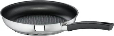 A close-up studio shot of a frying pan.