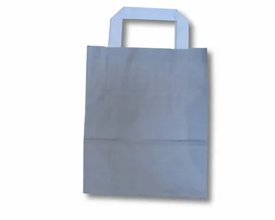 Produktbild von 250x Papiertragetaschen aus Kraftpapier 180+80x220mm grau