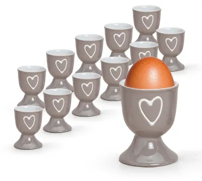 Imagen del producto de Juego de 12 posavasos de cerámica, color taupe, estilo rústico