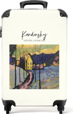 Produktbild von NoBoringSuitcases.com® Koffer Handgepäck Trolley Rollkoffer Kleine Reisekoffer mit 4 Rollen - Kunst - Kandinsky - Landschaft - Farben - Cabin Size < 55x40x23 cm & 55x40x20 cm - Fotokoffer - Kabinenkoffer - BoardgepäckHandgepäck Koffer 55x35x20 cm, 36L,