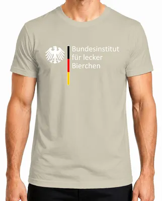 Productafbeelding van Bundesinstitut voor lekker bier, cadeau voor bierliefhebbers, heren T-shirt, natuur, maat S