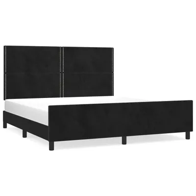 Produktbild von Bettgestell ohne Matratze Schwarz 160x200 cm Samt