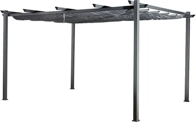 Produktbild von Freistehende Pergola 3 × 4m CASSIS grau - Aluminiumstruktur