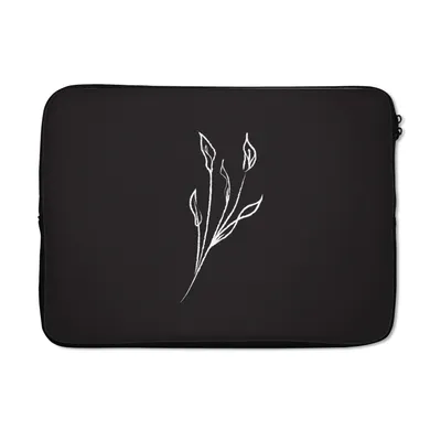 Produktbild von MuchoWow® Laptop Hülle 14 ZollPflanzen - Strichzeichnungen - Schwarz Laptoptasche - Laptoptasche - Stoßsicher - Schutzhaube