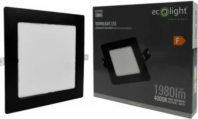 Obrázek produktu pro Zapuštěné čtvercové svítidlo černé 22 cm zapuštěné LED 18W svítidlo Ecolight EC20469