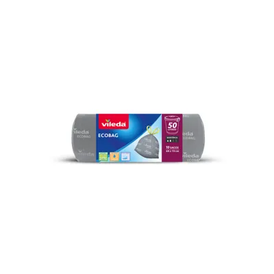 A roll of Vileda trash bags on a white background.
