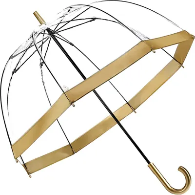 Produktbild von Fulton Regenschirm Glockenschirm Birdcage Damen Transparent Durchsichtig Goldrand