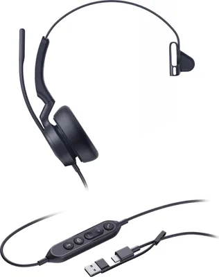 Produktbild von Yealink UH46 Mono Teams USB-C/A Headset, Kabelgebunden, 20 - 20000 Hz, Büro/Callcenter, 127 g, Kopfhörer, Schwarz