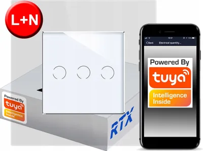 Zdjęcie produktu dla Włącznik Dotykowy 3 obw. ZigBee TUYA RTX SH# L+N