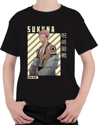 Obrázek produktu pro Sukuna Jujutsu Kaisen Ryomen Sukuna Anime Manga Otaku Gift Uni dětské tričko, černá, 128