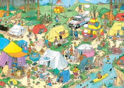 Produktbild von Jan van Haasteren - Camping im Wald (1000 Teile), 1000 Stück(e), Landschaft, 15 Jahr(e)