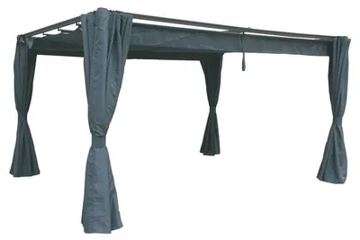 Produktbild von Rechteckige gartenlaube "palmeira" schiefer 4x3m aus epoxybehandeltem aluminium  - Hespéride