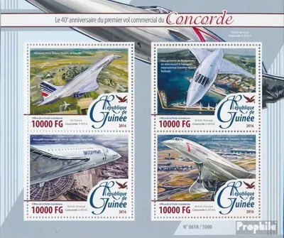 Produktbild von Briefmarken Guinea 2016 Mi 11613-11616 Kleinbogen (kompl. Ausgabe) postfrisch Concorde