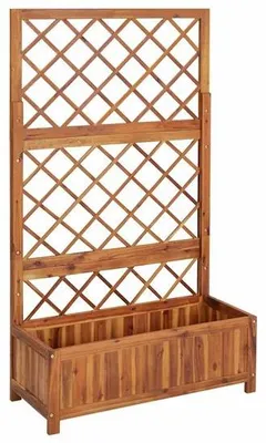Obrázok produktu pre Kvetináč s vysokým okrajom Klimrek z masívneho akáciového dreva – 85 x 38 x 150 cm