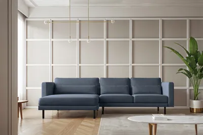 Obrázek produktu pro Rohová pohovka ve tvaru L Dani moderní a prostorná, látka Verita Navy blue Levá