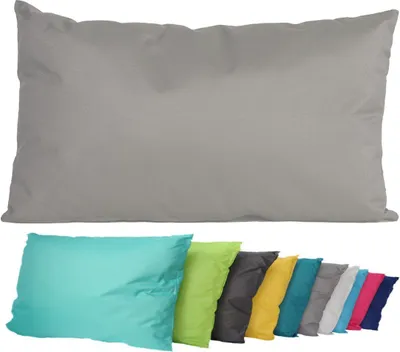 Produktbild von JACK Outdoor Lounge Kissen 30x50cm Dekokissen inkl. Füllung Wasserfest Sitzkissen Garten Stuhl Lotus Effekt, Farbe:Grau