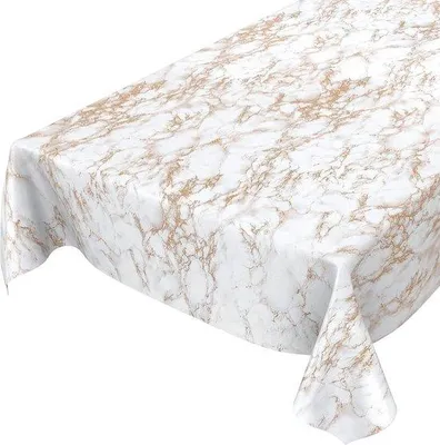 Produktbild von Unyqoos® Abwaschbare Tischdecke – Marmor & Gold, Textilvlies mit PVC-Beschichtung, rechteckig 200 x 140 cm, pflegeleicht, Lotuseffekt, rutschfest, für Innen & Außen