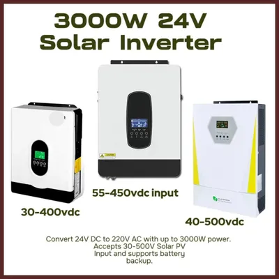Imagen del producto de Inversor solar - Inversor autónomo - Convertidor de energía solar - Cargador MPPT - Potencia de 3000W