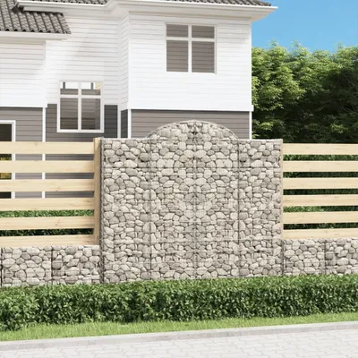 Produktbild von "Rabatt" Gabionen mit Hochbogen 9 Stk. - Stabile Konstruktion - 200x50x180/200cm Verzinktes Eisen - Beete CC7379