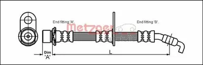 Produktbild von METZGER 4112189 Bremsschlauch Vorne Links für TOYOTA CARINA E Stufenheck (T19) CARINA E (T19) Picnic (XM1) CARINA E Sportswagon (T19)