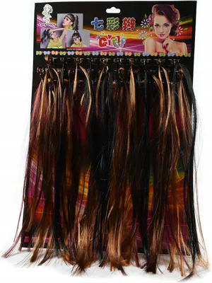Produktbild von 30x Bunte Haarsträhnen Clips 32cm - Haarverlängerung Extensions für Mädchen Set