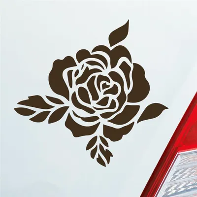 Produktbild von Auto Aufkleber Rose Flower Blume Natur Frühling Tattoo 10x10 cm Braun Sticker Heckscheibenaufkleber