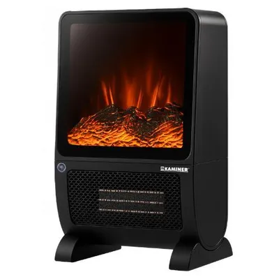 Produktbild von Keramik-Heizlüfter 2000 W mit 3D-Kaminfeuer schnelles Aufheizen LCD & Fernbedienung Thermostat 26–38°C 3 Modi Timer 1–8 h 26317