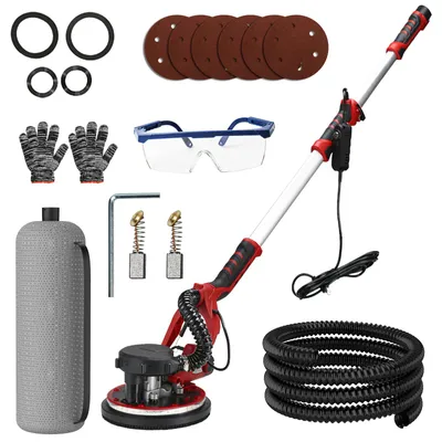 Produktbild von Elektrischer Trockenbauschleifer - Wandschleifmaschine - 1390 W - 6 Geschwindigkeiten - 22,5 cm Schleifteller - Selbstansaugende Staubabsaugung - 2800 U/min - 220 V