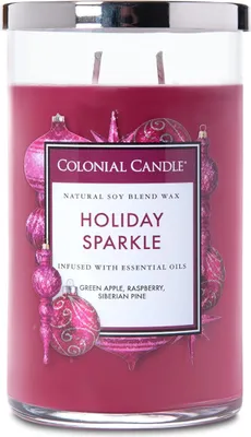 Immagine prodotto di Candela profumata Colonial Candle Holiday Sparkle in vaso con coperchio, eucalipto, con diversi stoppini, lunga durata (60h)