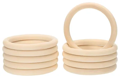 Makramee-Ringe aus Naturholz, 90 mm, 10 Stück, unfertig