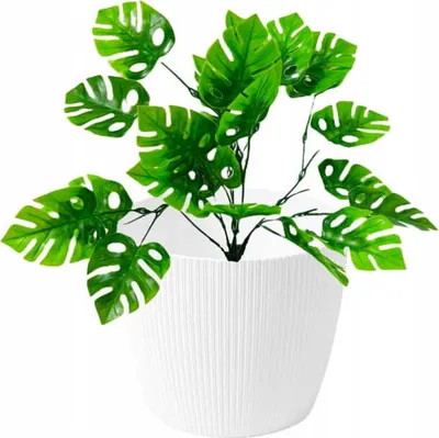 Obrázek produktu pro Plastový květináč bílý 16x13cm dekorativní hladký