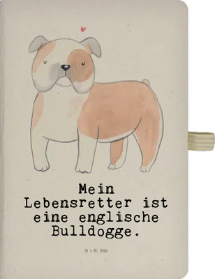 Produktbild von Mr. & Mrs. Panda Journal Englische Bulldogge Lebensretter - Transparent - Geschenk, Kladde, notizbuch a4, Tagebuch, Adressbuch