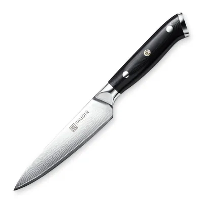 Produktbild von PAUDIN C6 Gemüsemesser 12,5 cm – Japanisches Kochmesser – 67-lagiger Verbundstahl – Rasiermesserscharf – Ergonomischer G10-Griff