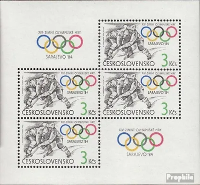 Produktbild von Briefmarken Tschechoslowakei 1984 Mi Block57 (kompl.Ausg.) postfrisch Winterspiele