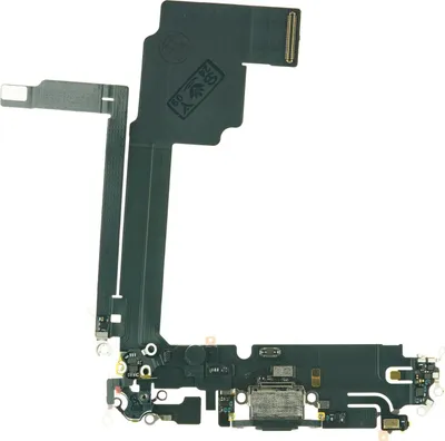 Produktbild von Ladebuchse Mikrofon für Apple iPhone 15 Pro Max - Ladeanschluss Flex Kabel Leitung Schwarz