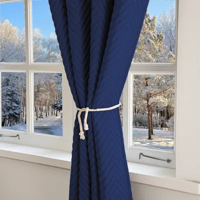 Produktbild von Dicke Thermovorhang Kälteschutz Winter Blickdichte Vorhänge Wärmeisolierend Doppellagige Verdunkelnde Gardinen Wohnzimmer 2 Stück Marineblau 140x245cm